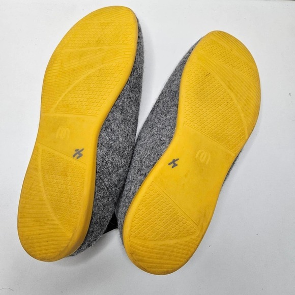 Mahabis Classic Slipper M8.5-9 W10.5-11 Wool Light Grey Yellow Slip On - Picture 7 of 7